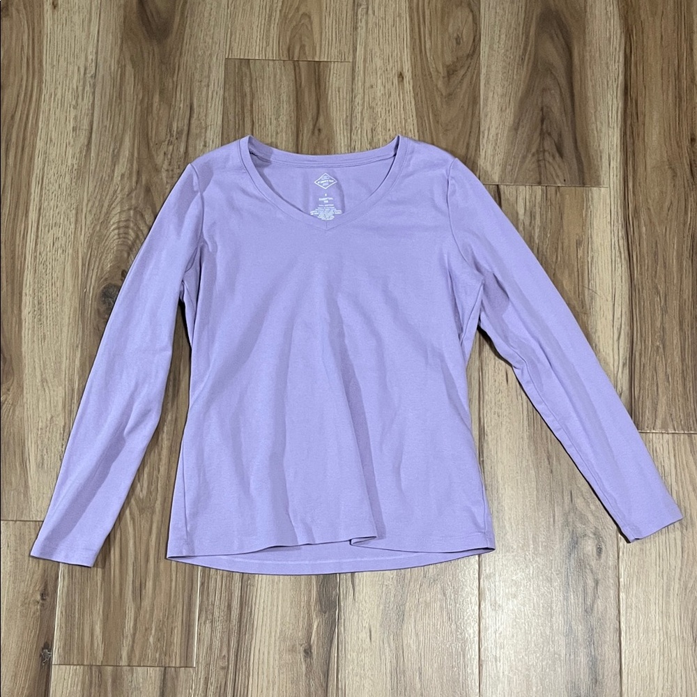NWOT St. John's Bay Light Purple Long Sleeve Tee